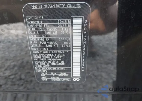 2019 Infiniti Qx50 Essential из США, поврежденный, VIN 3PCAJ5M33KF113996